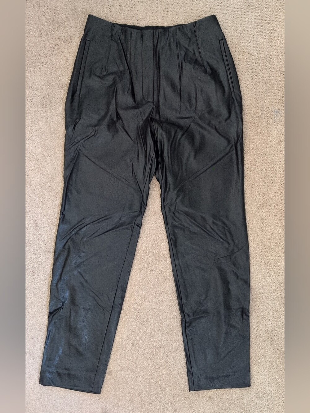 Express High-Waisted Faux Leather Tapered Trousers